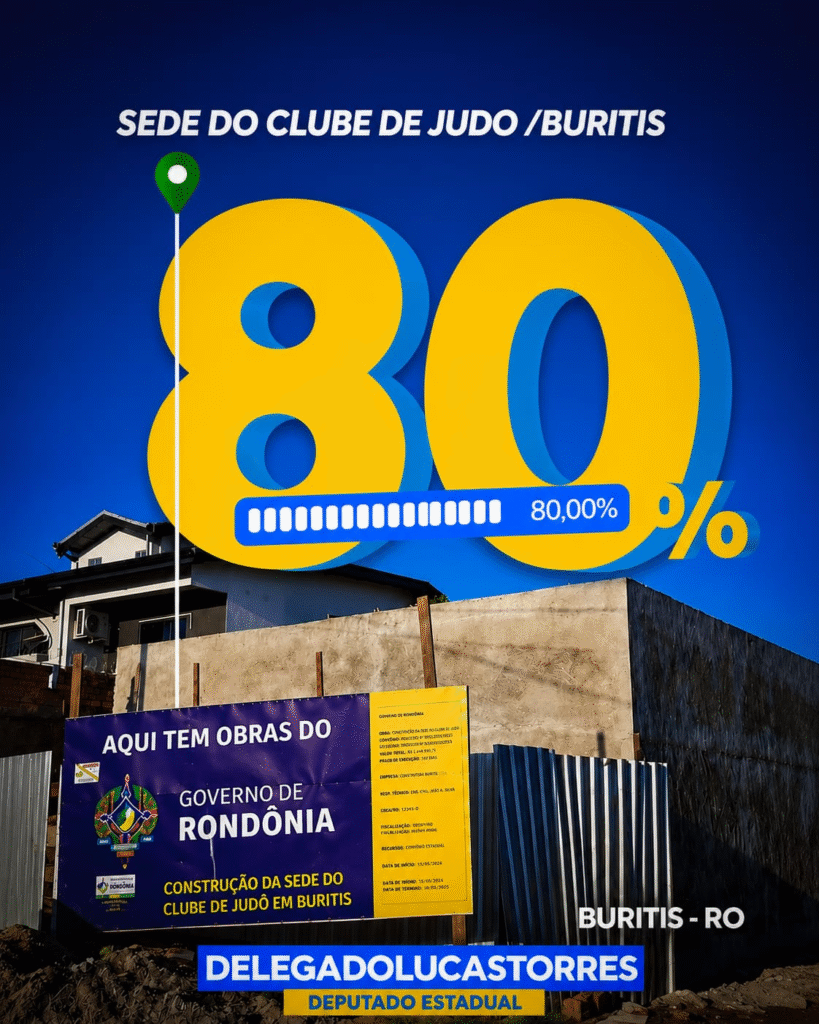 image-819x1024 A construção da sede do Clube de Judô de Buritis já alcançou 80% de execução